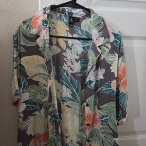 Volcom Tropical Leaf Print Top
